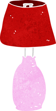 Bir insan tarafından çizilmiş çizgi film lambası.