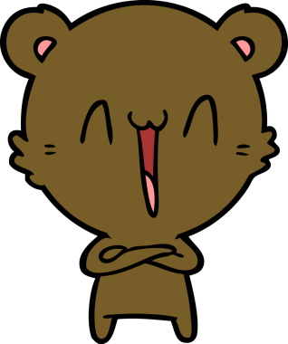 Bir insan tarafından çizilmiş mutlu ayı karikatürü