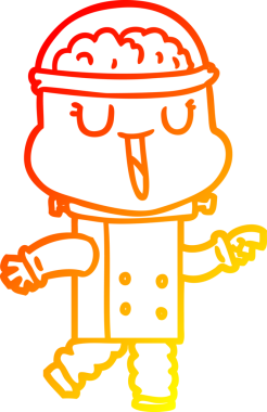 Bir insan tarafından çizilmiş mutlu bir çizgi robot çizimi