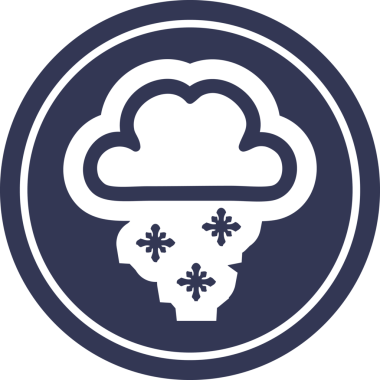 Bir insan tarafından çizilmiş kar bulutu dairesel simgesi