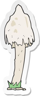 Bir insan tarafından çizilmiş karikatür mantarı çıkartması.