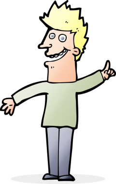 Bir insan tarafından çizilmiş mutlu bir adam.