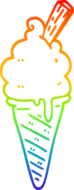 gökkuşağı gradyanı çizimi bir insan tarafından çizilmiş dondurma çizgi filmi