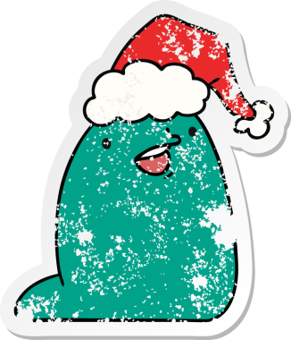 Bir insan tarafından çizilmiş kawaii sümüklü böceği etiketli el çizimi.