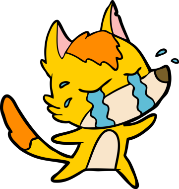 Bir insan tarafından çizilmiş tilki çizgi film karakteri