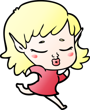 Bir insan tarafından çizilmiş güzel bir elf kızı.