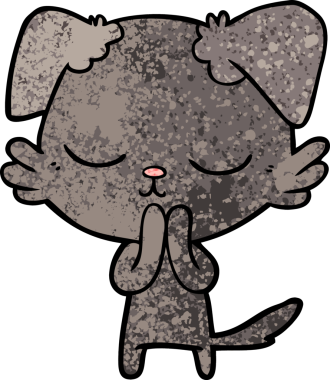 Bir insan tarafından çizilmiş şirin bir çizgi film köpeği.