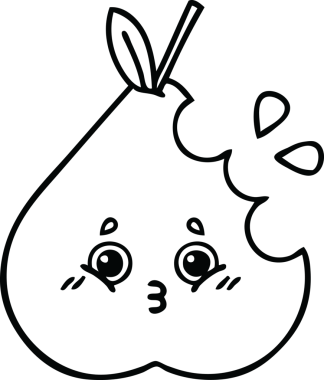 Bir insan tarafından çizilmiş bir armut çizimi.