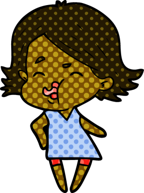 Bir insan tarafından çizilen karikatür kızı.