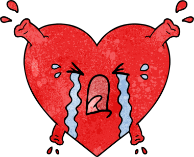 Bir insan tarafından çizilmiş karikatür kalp.