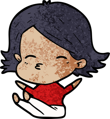 Bir insan tarafından çizilmiş çizgi filmdeki kadın.