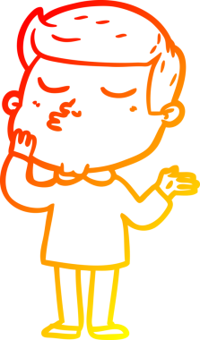 Bir insan tarafından çizilen çizgi film modelinin sıcak çizgi çizimi.