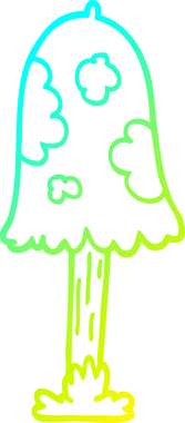 Bir insan tarafından çizilmiş bir mantarın soğuk gradyan çizimi