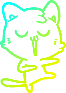 Bir insan tarafından çizilmiş çizgi film kedisinin soğuk çizgi çizimi.