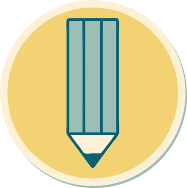 Bir insan tarafından çizilmiş kalemin geleneksel stiliyle dövme çıkartması.