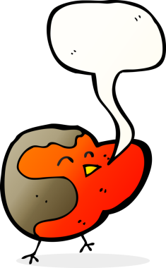 bir insan tarafından çizilmiş konuşma balonlu çizgi robin