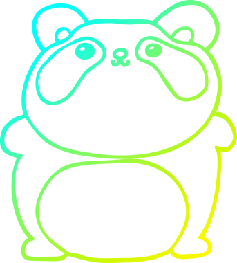 Bir insan tarafından çizilmiş bir pandanın soğuk çizgi çizimi