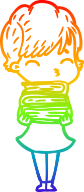 Gökkuşağı gradyan çizgi çizimi Bir insan tarafından çizilmiş bir çizgi kadın