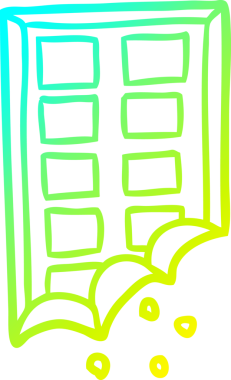 Bir insan tarafından çizilmiş bir çikolata çubuğunun soğuk gradyan çizgisi.