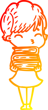 Bir insan tarafından çizilmiş bir karikatür kadın çizimi.