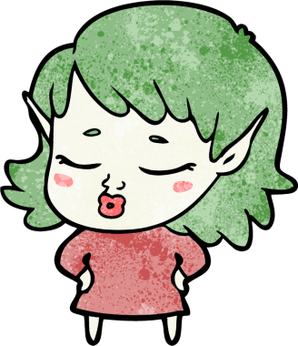 Bir insan tarafından çizilmiş güzel elf kızı.