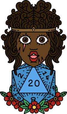 Retro Dövme Tarzı İnsan Barbarlığı Bir insan tarafından çizilmiş 20 zar ile