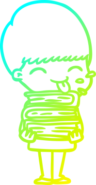 Bir insan tarafından çizilmiş mutlu çizgi film çocuğu çizimi.