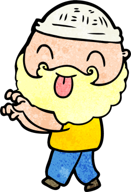 Bir insan tarafından çizilmiş sakallı bir adam.