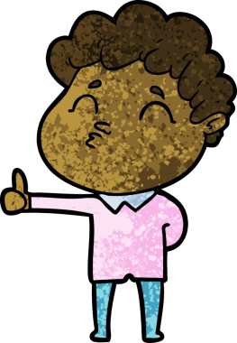 Çizgi film adamı somurtuyor Bir insan tarafından çizilmiş