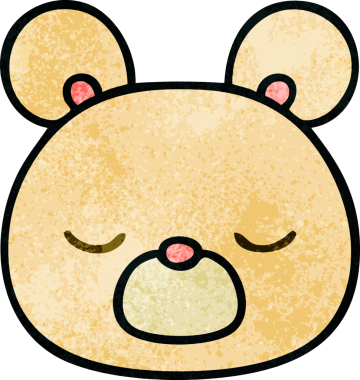 Bir insan tarafından çizilmiş garip bir çizgi film ayısı.