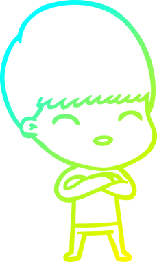 Bir insan tarafından çizilmiş mutlu çizgi film çocuğu çizimi.