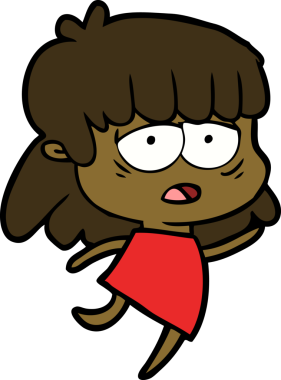 Bir insan tarafından çizilmiş yorgun bir kadın.