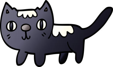 Bir insan tarafından çizilmiş küçük bir kedi.