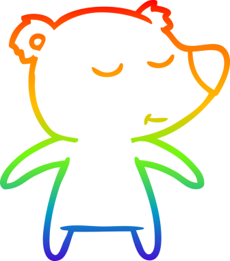 Bir insan tarafından çizilmiş mutlu bir çizgi film ayısının çizimi.