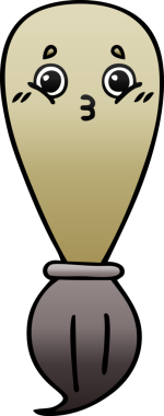 Bir insan tarafından çizilmiş bir boya fırçasının gölgeli karikatürü