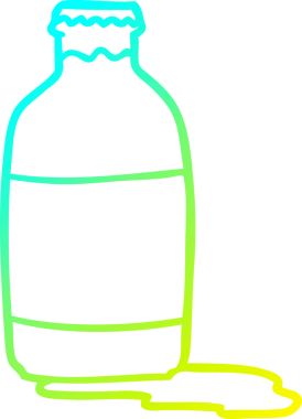 Bir insanın çizdiği yarım litre taze sütün soğuk gradyan çizgisi