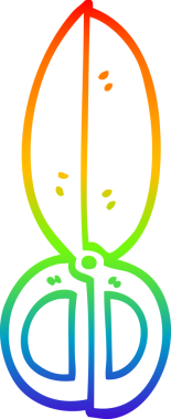 gökkuşağı gradyan çizgi çizimi bir insan tarafından çizilmiş kapalı makas