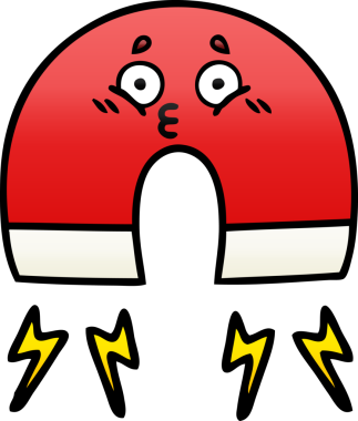 Bir insan tarafından çizilmiş bir mıknatısın gölgelenmiş gradyanı