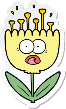 Bir insan tarafından çizilmiş bir karikatür etiketi.