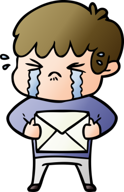 Bir insan tarafından çizilmiş ağlayan çizgi film çocuğu.