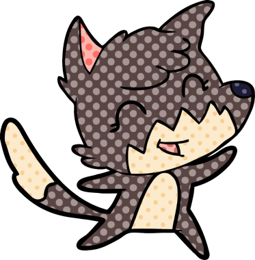 Bir insan tarafından çizilmiş mutlu çizgi film tilkisi.