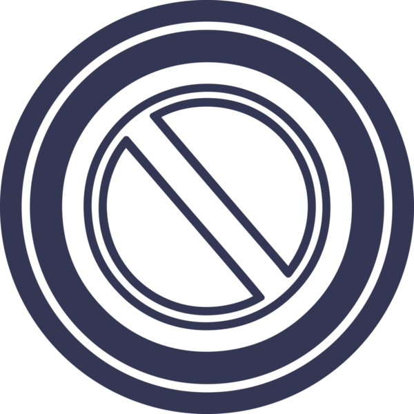 Bir insan tarafından çizilmiş genel duraklama dairesel simgesi