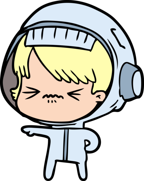 Bir insan tarafından çizilmiş kızgın uzay kızı.