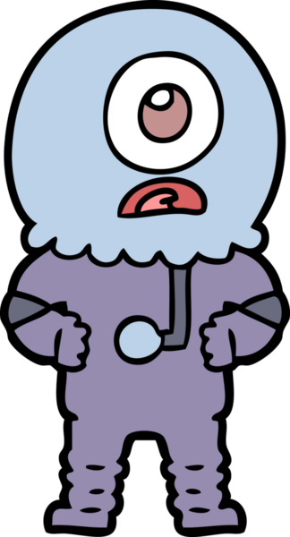 Çizgi film Tepegöz uzaylı uzay adamı bir insan tarafından çizildi.