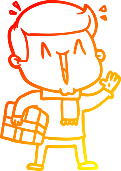 Bir insan tarafından çizilmiş, heyecanlı bir çizgi film çizimi.