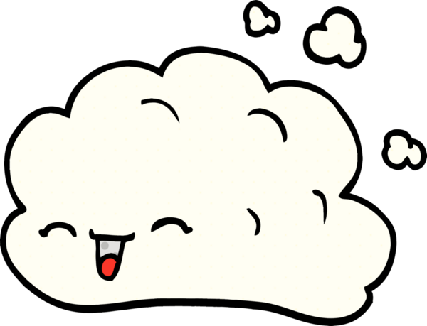 Bir insan tarafından çizilmiş mutlu bir bulut