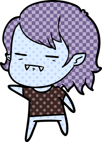 Bir insan tarafından çizilmiş ölümsüz vampir kız çizgi filmi.