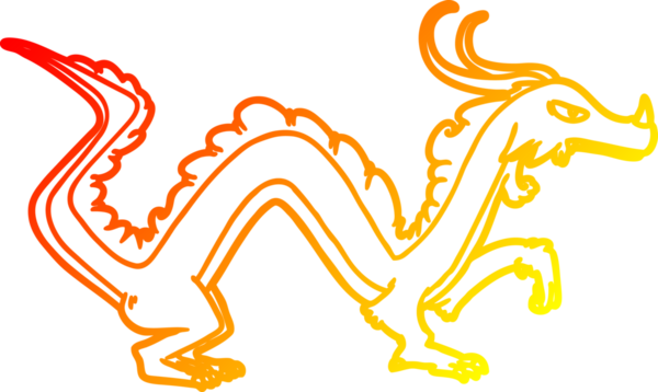 Bir insan tarafından çizilmiş bir ejderhanın sıcak çizgi çizimi