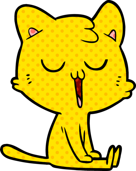 Bir insan tarafından çizilmiş çizgi film kedisi.