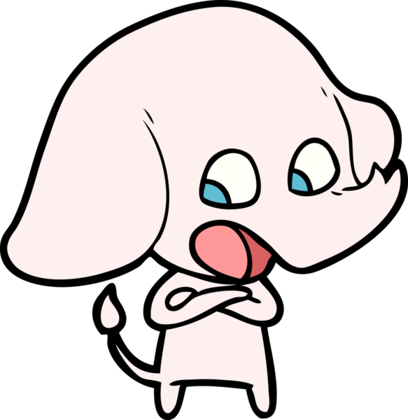 Bir insan tarafından çizilmiş şirin bir fil.